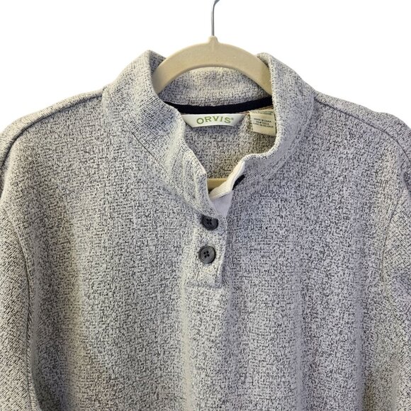 Orvis Quarter Button Kangaroo Pocket Sweatshirt Size Large - Picture 4 of 6